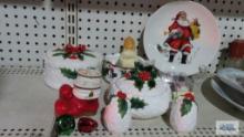 Lefton Christmas salt and pepper shakers, bowl, covered bowls, other dish,...and etc