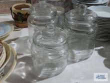Clear glass cookie jars