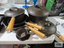 Cast iron pan set,...Taiwan. Duck Commander small cast iron pan and miniature cast iron pan