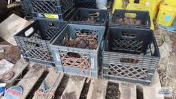assorted plastic crates