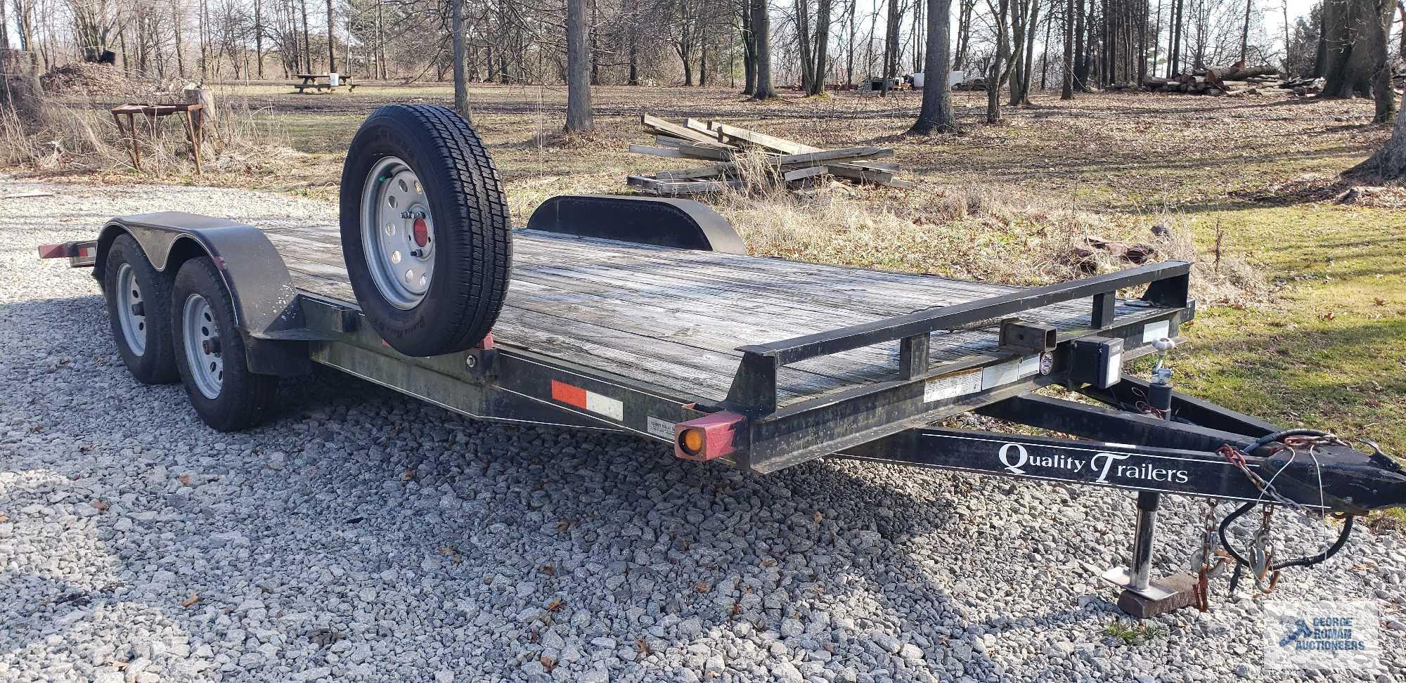 Quality Trailers 2011 car hauler utility trailer with ramps. VIN# 5NDFA1826BS000951. GVWR 7000#. 83