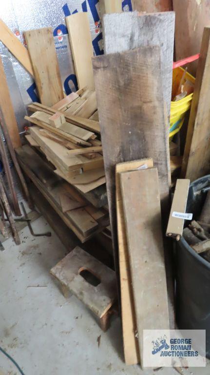 large lot of firewood and lumber