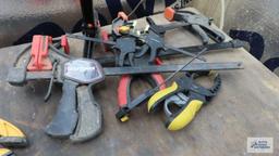 Assorted woodworking clamps