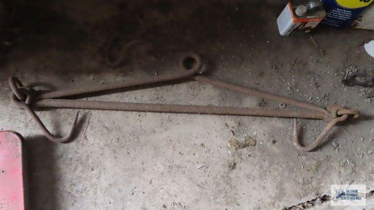 antique hay hooks and double hook lift