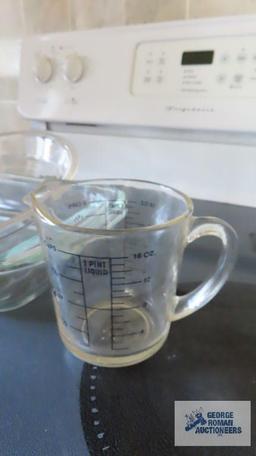 Pyrex baking dishes and Fire King measuring cup