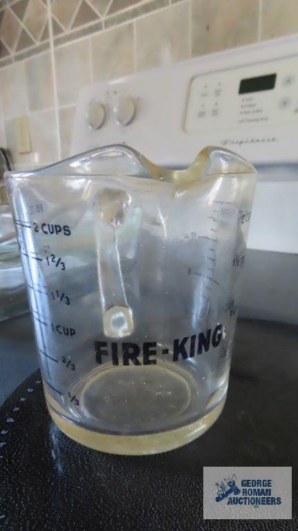 Pyrex baking dishes and Fire King measuring cup