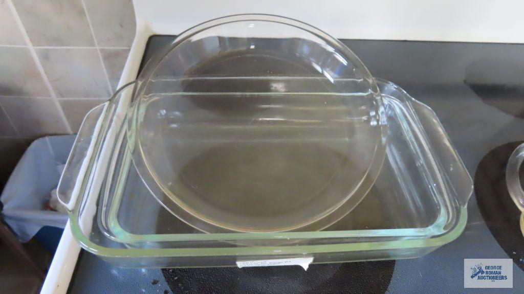 Pyrex baking dishes and Fire King measuring cup