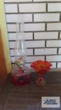 oil lamp and candy compote