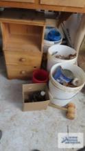 lot of hardware and end table