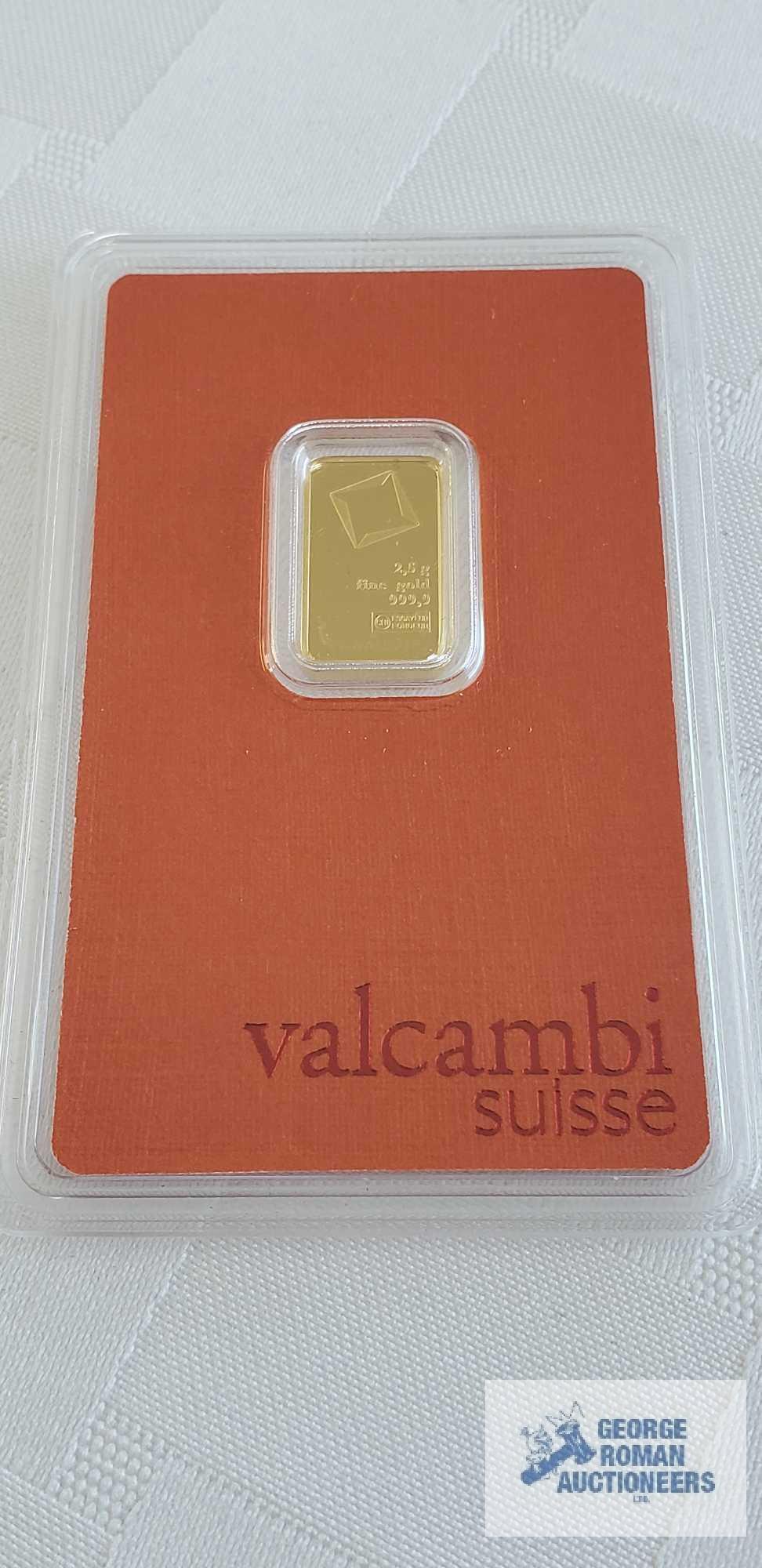 Valcambi suisse gold bars, weight 2.5 G Quantity 4