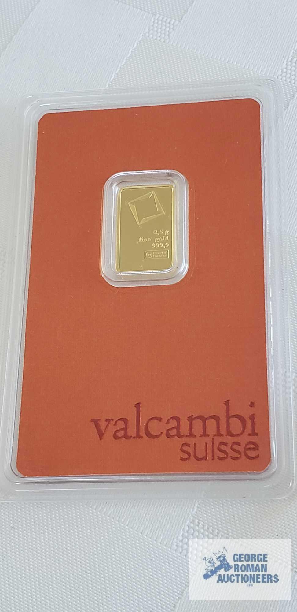 Valcambi suisse gold bars, weight 2.5 G Quantity 4