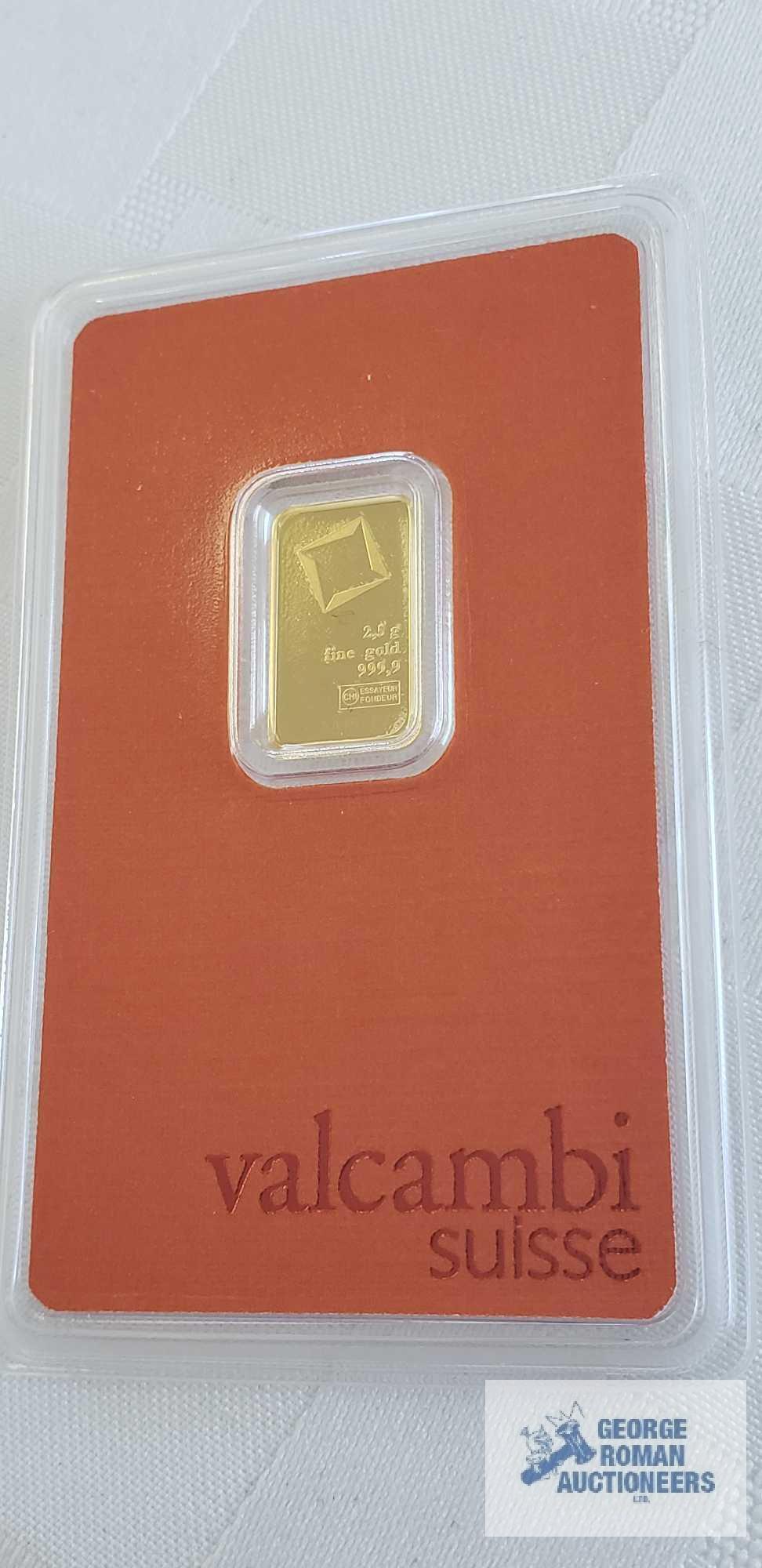 Valcambi suisse gold bars, weight 2.5 G Quantity 4