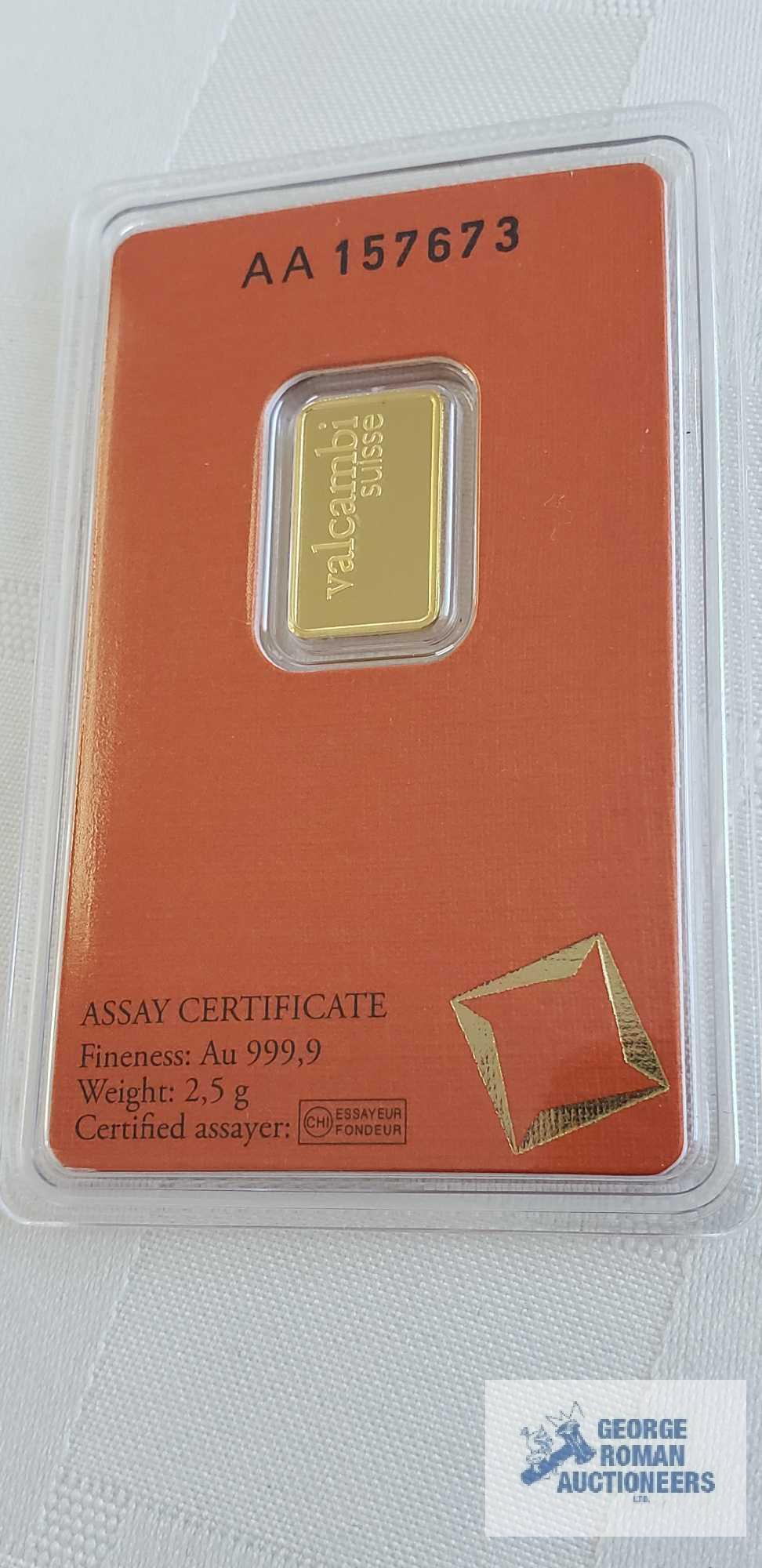 Valcambi suisse gold bars, weight 2.5 G Quantity 4