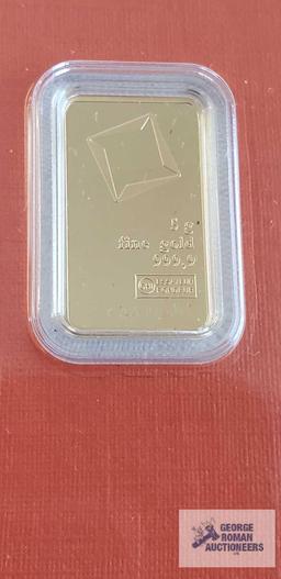 Valcambi suisse gold bar, weight 5 G Quantity 1