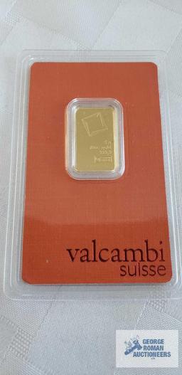 Valcambi suisse gold bar, weight 5 G Quantity 1