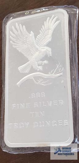 Eagle .999 fine silver 10 troy ounces bars Quantity 3