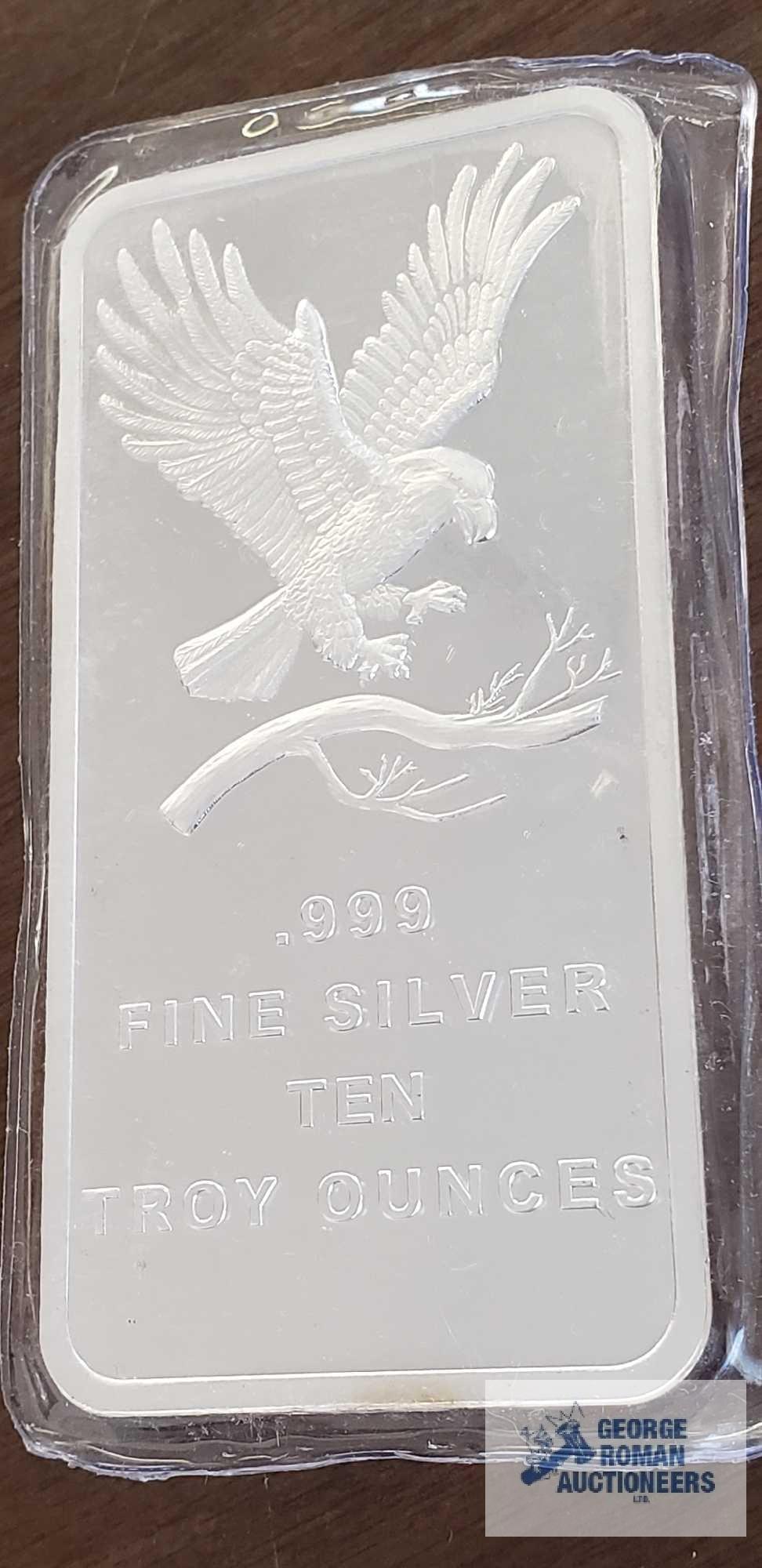 Eagle .999 fine silver 10 troy ounces bars Quantity 3