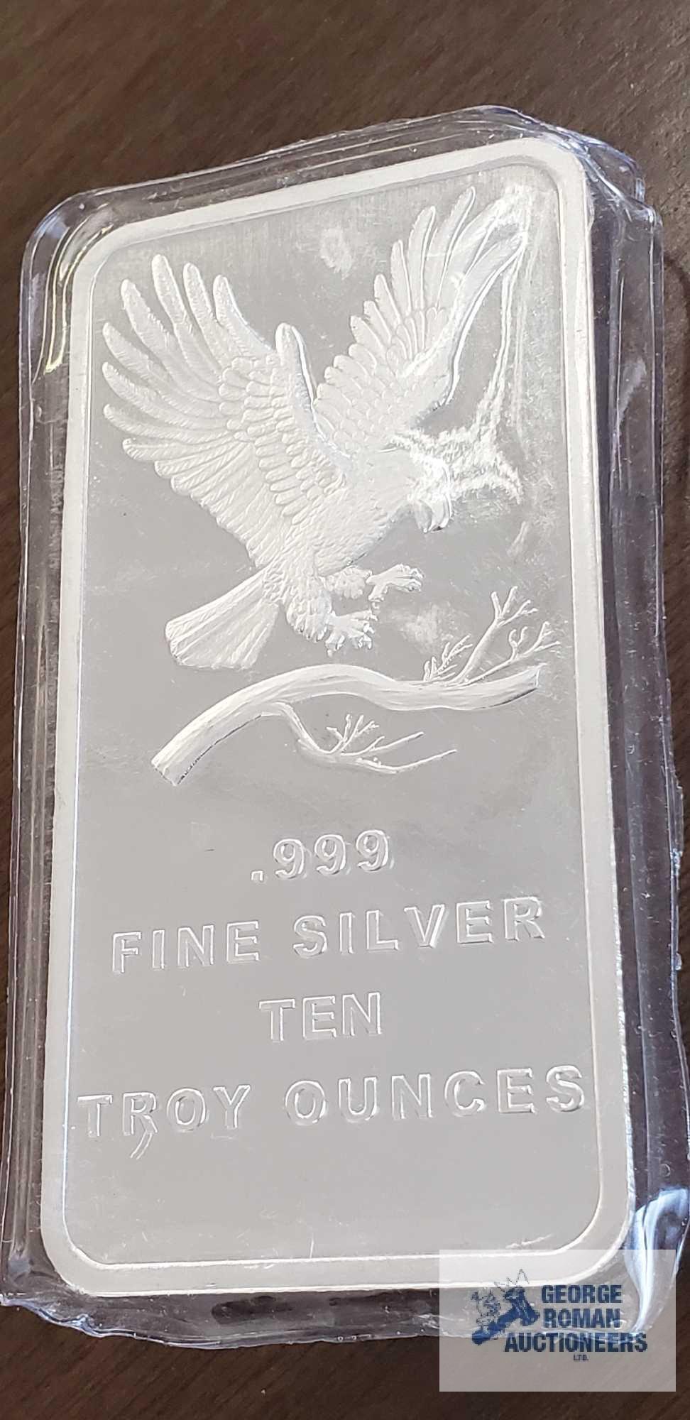 Eagle .999 fine silver 10 troy ounces bars Quantity 3