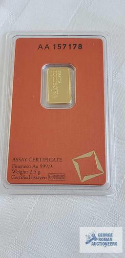 Valcambi suisse gold bars, weight 2.5 G Quantity 4