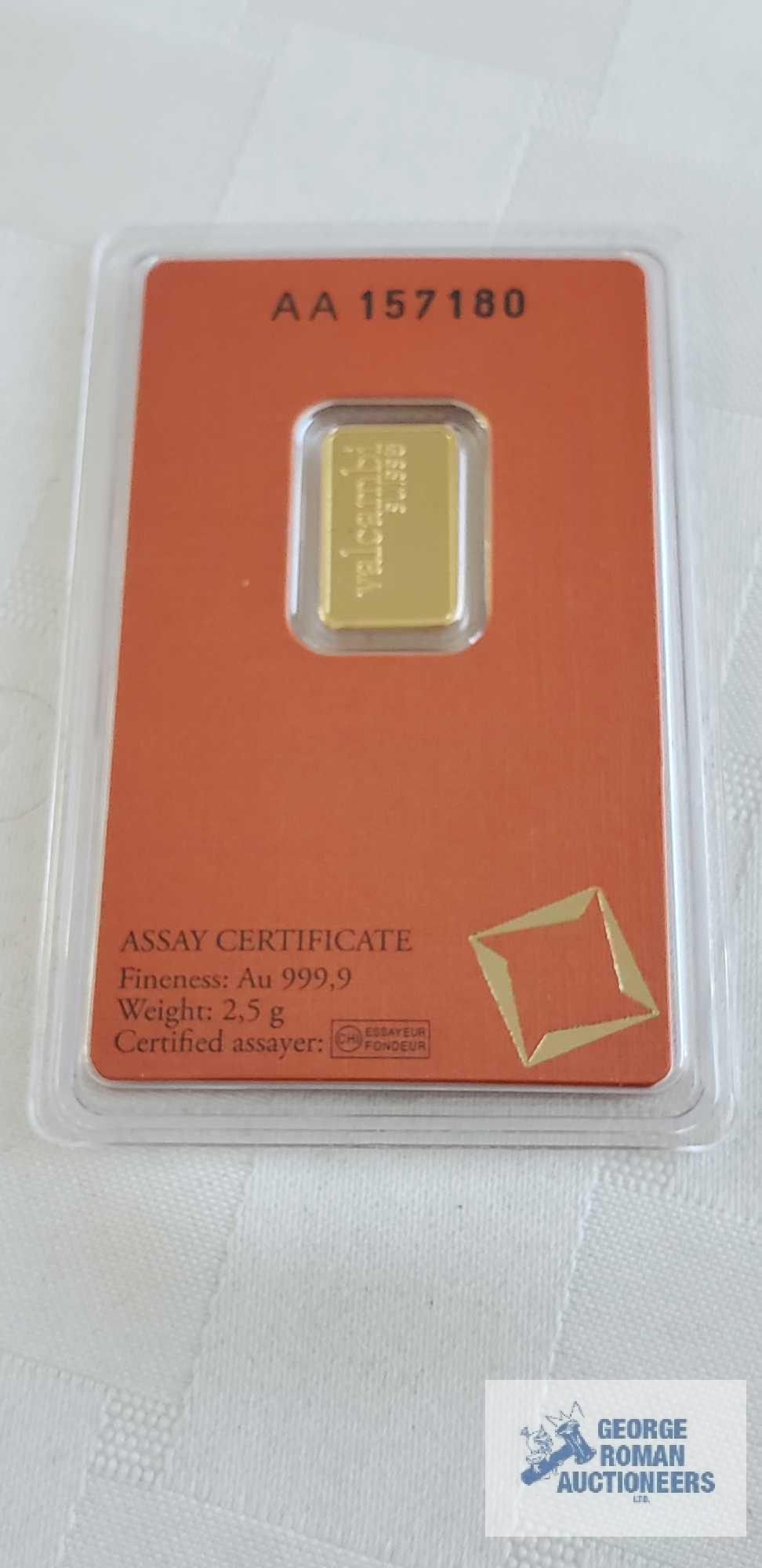 Valcambi suisse gold bars, weight 2.5 G Quantity 4