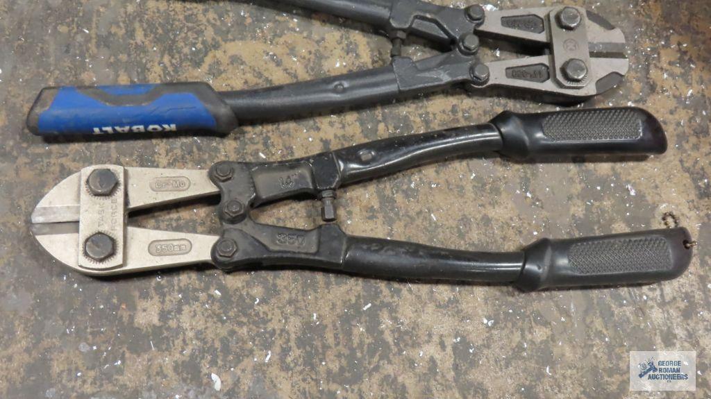 Two sets of light duty bolt cutters