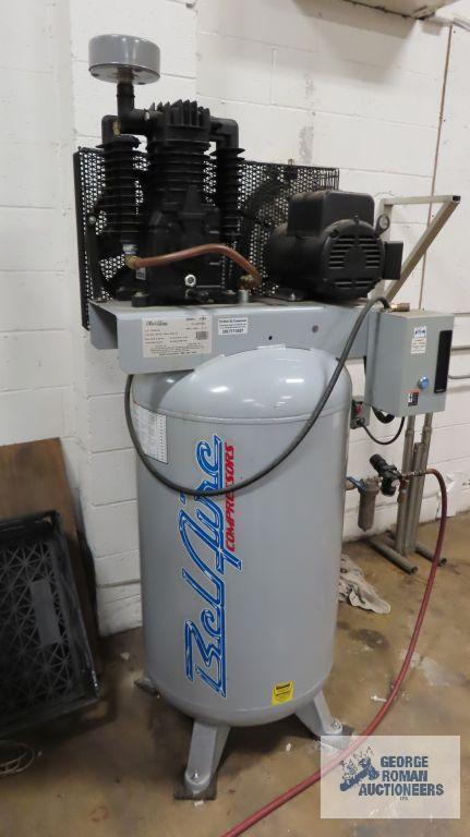 Bel Air Compressors, model 318VL, 7.5 horsepower, 220 volt, single phase, 80 gallon, air compressor