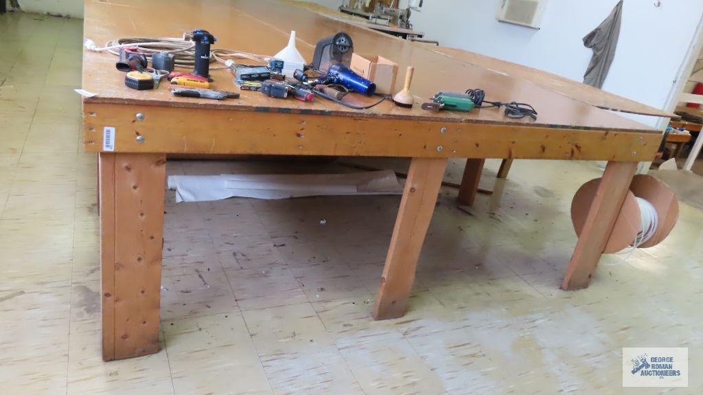 24 ft by 8 ft work table. Bring tools for removal