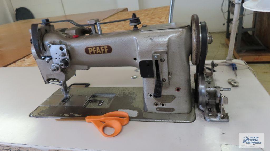 Pfaff model 145-83-6/01 commercial sewing machine with foldable platform