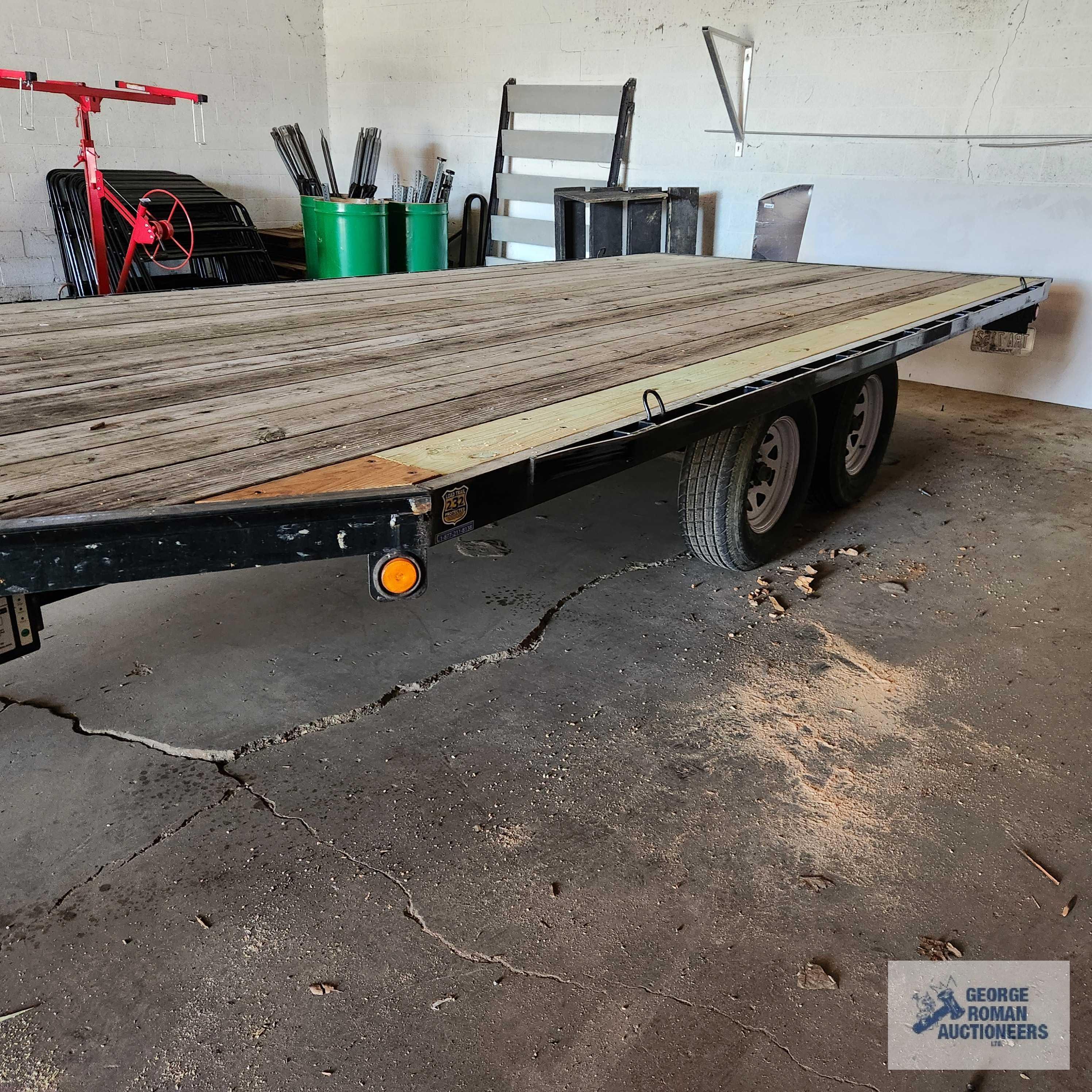 2018 20 ft Load Trail Trailer...Deck is 92-1/2 inch board width. 100-1/2" to the edge of rub rail.