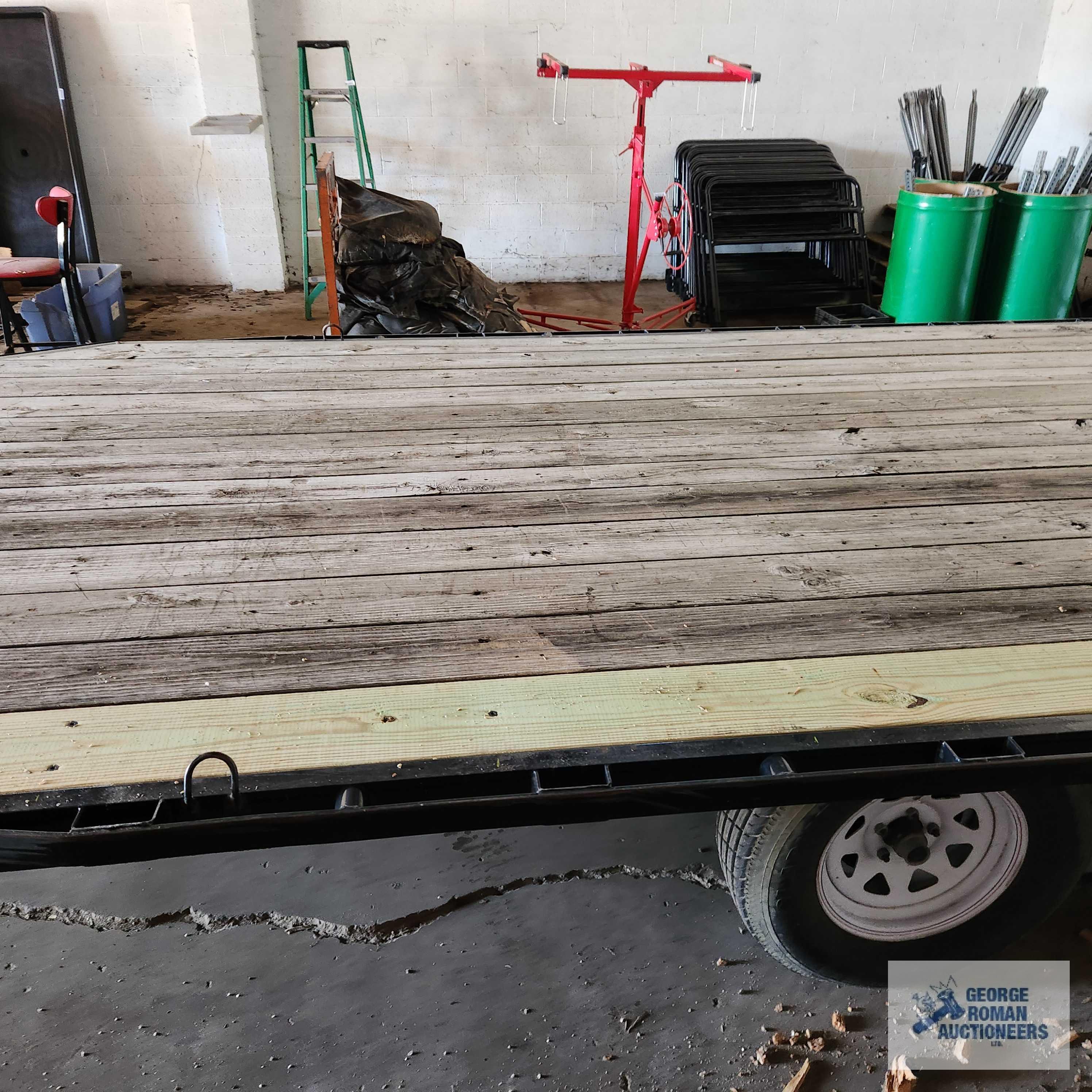 2018 20 ft Load Trail Trailer...Deck is 92-1/2 inch board width. 100-1/2" to the edge of rub rail.