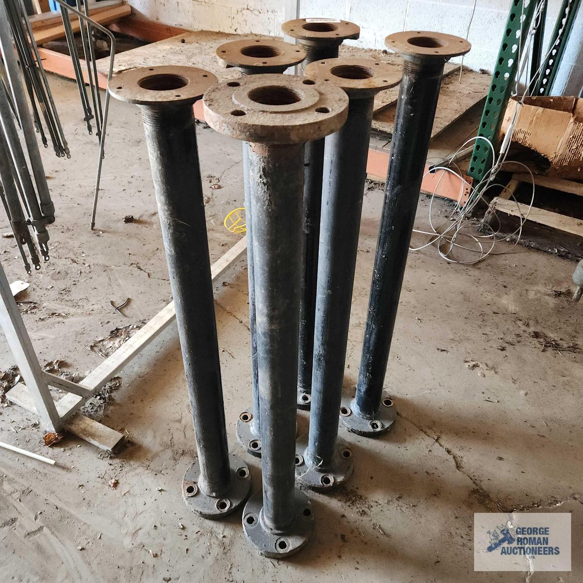 six heavy duty pedestals