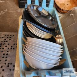 Lot of China plates, bowls and utensils