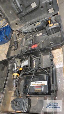 Panasonic 18 volt sawzall, 18 volt drill with two batteries and one charger.