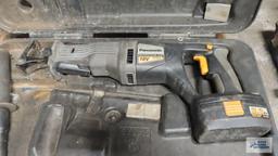 Panasonic 18 volt sawzall, 18 volt drill with two batteries and one charger.