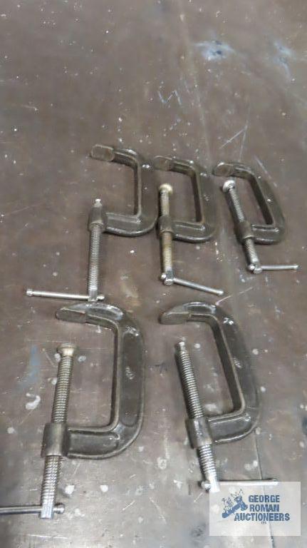 Lot of 4-inch C clamps