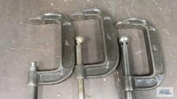 Lot of 4-inch C clamps