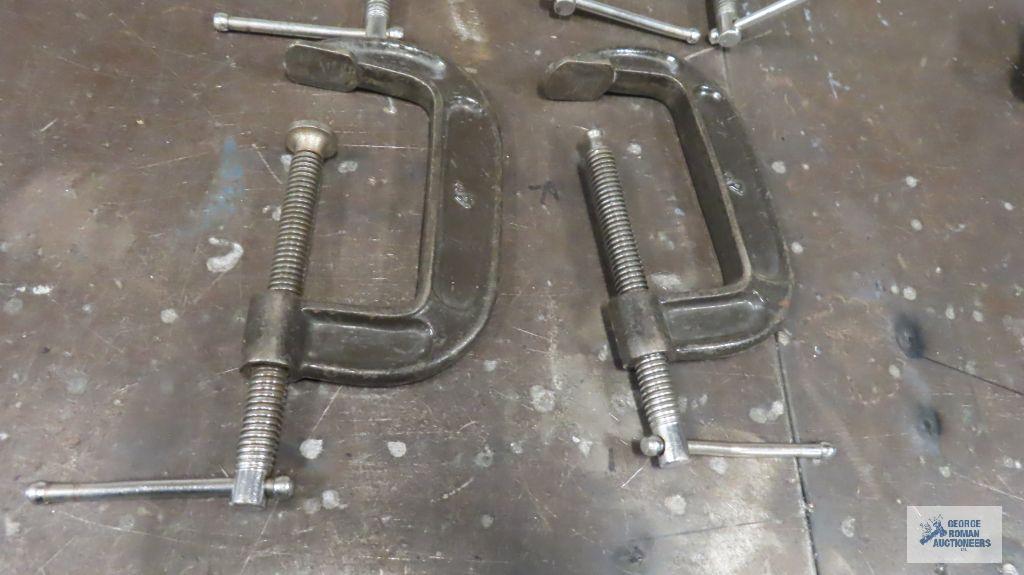 Lot of 4-inch C clamps