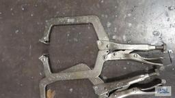 Vise grip welding clamps