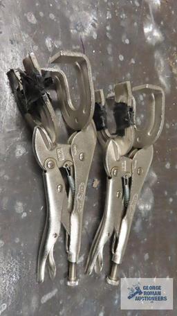 two welding clamps