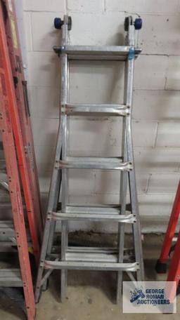 Metal multi-use adjustable ladder