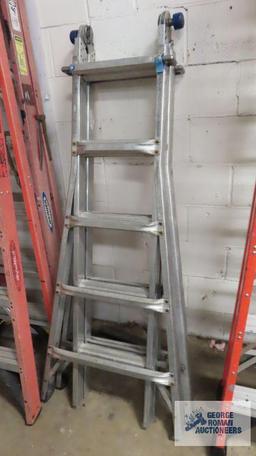 Metal multi-use adjustable ladder
