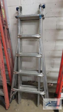 Metal multi-use adjustable ladder