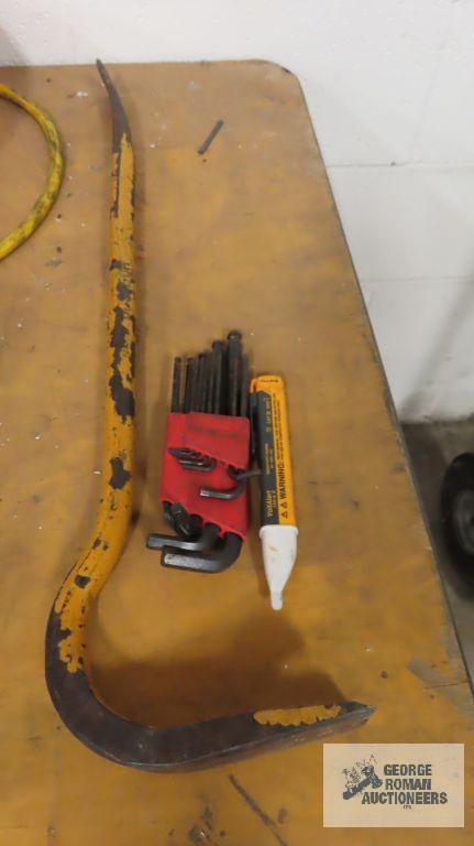 Heavy duty pry bar,...allen wrench set, and electrical wand