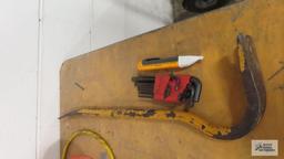 Heavy duty pry bar,...allen wrench set, and electrical wand