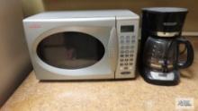 Sunbeam microwave and Black & Decker digital coffee pot