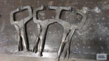 three welding clamps