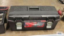 Craftsman plastic tool box with tools and etc