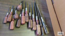 Vintage wooden handled screwdrivers
