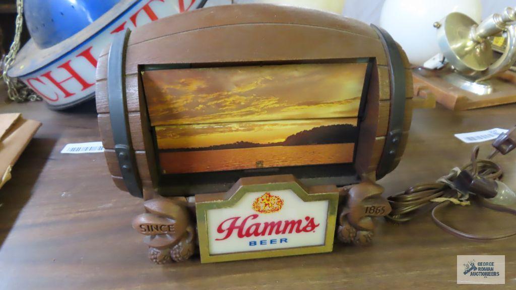 Vintage Hamms beer advertising lamp