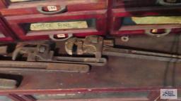 Four vintage pipe wrenches